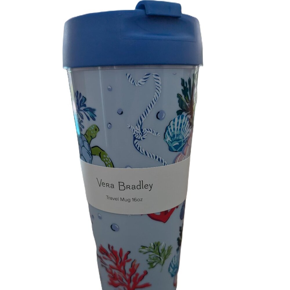 Vera Bradley 16oz thermal cup Anchors Aweigh NWT
